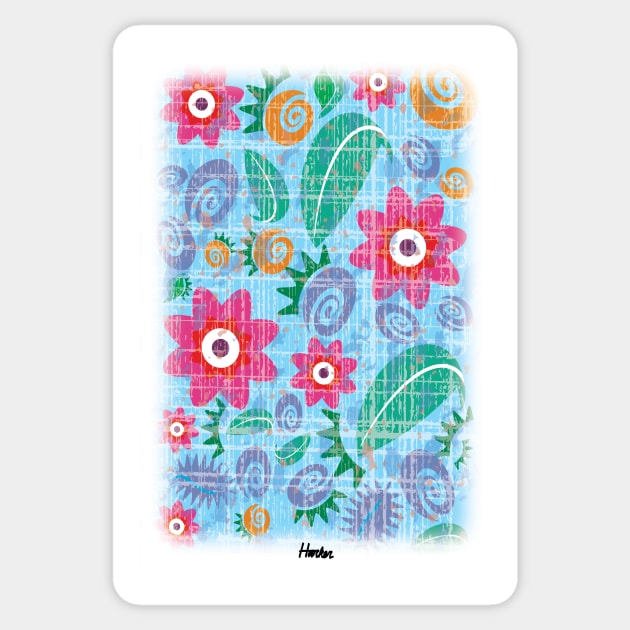 Blue Floral Swatch Sticker by charker